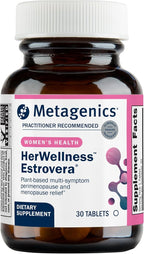 Metagenics HerWellness Estrovera - Hormone-Free Plant-Based Supplement - Supports Menopause & Perimenopause Relief - Hot Flashes, Night Sweats, Multi-Symptom Support - Vegetarian, Non-GMO - 30 Tablets