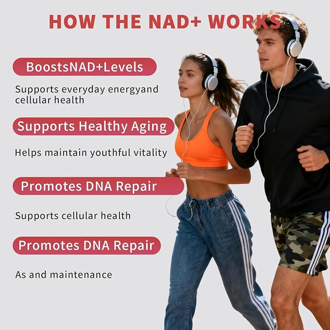 NAD Resveratrol Supplement, NAD+ Liquid Supplement 1000mg, with Nicotinamide Riboside, Resveratrol & PQQ, NAD Supplements for Men & Women, Healthy Aging & Boosts Cellular Energy – 60 Packs