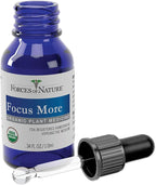 Forces of Nature Organic, Natural Focus More Brain Health Support with Dandelion & Wild Lettuce, Sublingual Tincture Helps Support Memory, Concentration, Non-GMO, 0.34 Fl Oz