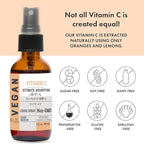 Vitamin C Spray: Daily Absorption Liquid Extract with Lemon, Orange, Strawberry, Rich in Ascorbic Acid, 2oz (60ml) 60 Day Supply