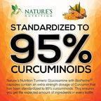 Turmeric Curcumin Supplement - 95% Curcuminoids with Glucosamine, Ginger & MSM, BioPerine Black Pepper Extract for Best Absorption, Natural Vegan Joint Support, Non-GMO, Bottled in USA - 240 Capsules