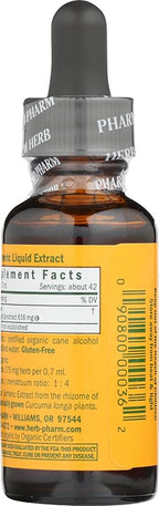 Herb Pharm Certified Organic Turmeric Root Extract for Musculoskeletal System Support - 1 Ounce (DTURM01)
