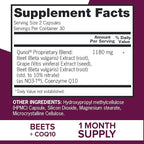 Qunol Blood Pressure Support, 3 in 1 Beets + CoQ10 + Grape Seed Extract, Beet Root Capsules That Supports Healthy Blood Circulation & Heart Healthy Energy, 60 Count (Pack of 4)