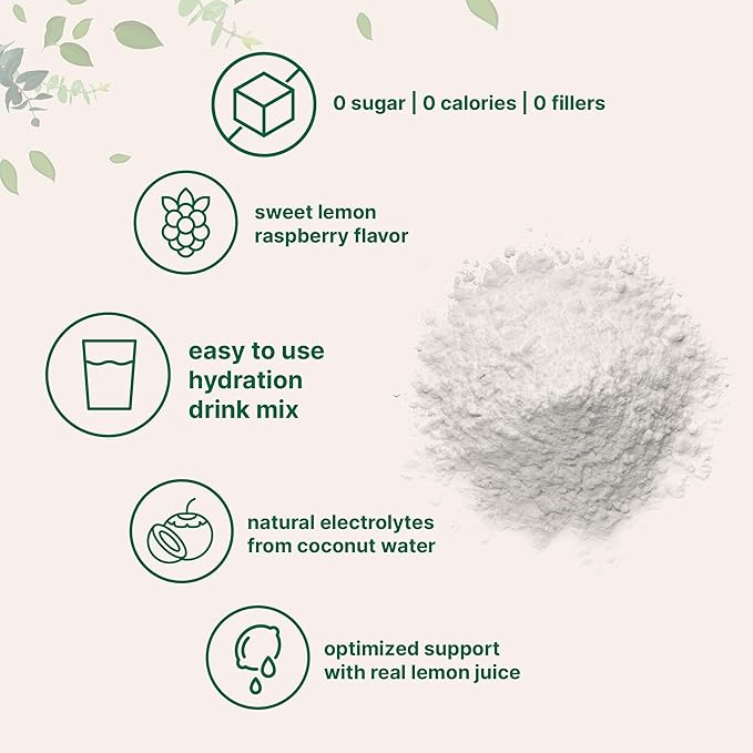 Micro Ingredients Electrolyte Powder, 2 lbs (139 Servings) | Lemon Raspberry Flavor | High Potassium (1,000mg) + Coconut Water & Real Lemon Juice | No Sugar, Keto Friendly | Non-GMO