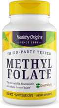 Healthy Origins Methyl Folate 800 mcg, 120 Veggie Capsules, Quatrefolic (6S)-5-Methyltetrahydrofolate, Active MTHFR Form Supports Prenatal, Brain & Heart Health, B9 Supplement - 4 Month Supply