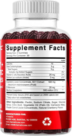 Vitamatic Cranberry Gummies with D-Mannose, Probiotics, Vitamin C – Plant-Based Botanical Extract – Vegan, Non-GMO – 60 Count