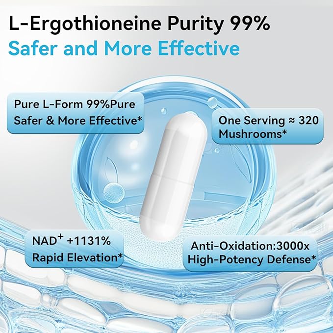 PQM NAD+ 600mg with Ergothioneine 24mg | Supports Cellular Energy, Anti Aging & Vitality | 99% Pure NAD Supplement | 60 Vegetarian Capsules Third-Party Tested