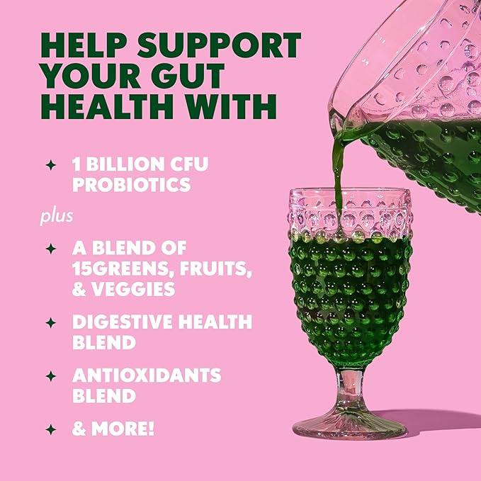 Amazing Grass Greens Superfood Powder: Greens Powder with Digestive Enzymes & Probiotics, Organic Spirulina, Chlorella, and Beet Root Powder, Berry, 30 Servings (Packaging May Vary)