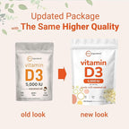 Micro Ingredients Vitamin D3 5,000 IU, 500 Softgels | Virgin Coconut Oil | Cholecalciferol Form | Bone, Immune & Heart Support | Easy to Swallow, Non-GMO