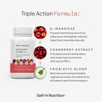 UTI D Mannose with Cranberry & Probiotics for Women | 3 in 1 Supplement, Supports Urinary Tract Health & PH Balance | Effective & USA Made | Vegan, Non-GMO (60 Capsules)