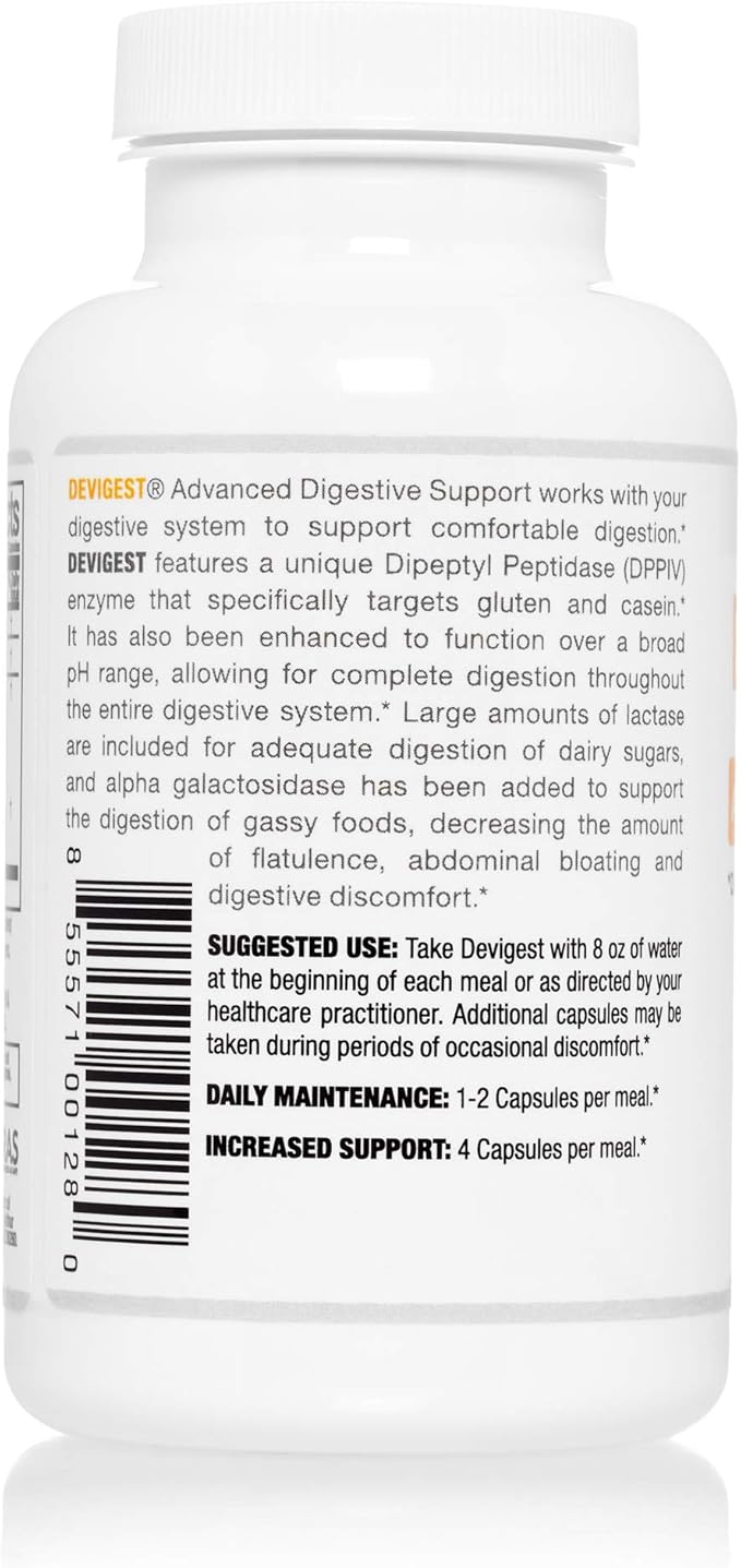Arthur Andrew Medical - Devigest ADS, Advanced Digestive Support, Relief for Lactose Intolerance and Casein Sensitivities, Vegan, Non-GMO, 180 Capsules