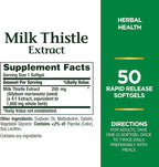 Nature's Bounty Milk Thistle 1000mg, Herbal Health Supplement, Daily Supplement, Gluten Free, Rapid Release Softgels, 50 Ct (Pack of 2)