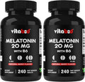 Vitabod Melatonin 20 mg - 240 Fast Dissolve Tablets - Drug Free - Natural Berry Flavor - Vegetarian, Non-GMO, Gluten Free 240 Count (Pack of 2)