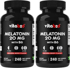 Vitabod Melatonin 20 mg - 240 Fast Dissolve Tablets - Drug Free - Natural Berry Flavor - Vegetarian, Non-GMO, Gluten Free 240 Count (Pack of 2)