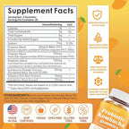 Probiotic Kombucha Gummies Sugar Free Prebiotic Postbiotic Probiotics Gummies with Slippery Elm for Women and Men Bloating Gut Health Immune and Digestive Support - 60 Gummies - 30 Servings