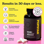 POPSTAR Labs Semen Volume Booster - Men's Semen Health & Fertility Supplement - Doctor Formulated to Increase Load Volume - Made in USA - Non-GMO, Organic, Vegan - 240 Capsules - (2 Month Supply)