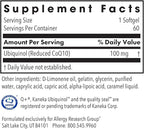 Allergy Research Group CoQ10 Ubiquinol - Delivers 100 mg CoQ10 - Supports Cellular Energy Production, Antioxidant Activity & Heart Wellness - 60 Servings - 60 Vegetarian Capsules