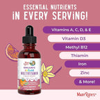 MARYRUTH'S Organics Multivitamin with Iron for Infants | USDA Organic | Liquid Drops for Babies 6-12 Months | Immune Support & Overall Wellness | Vegan | Non-GMO | Gluten Free | 2 Fl Oz