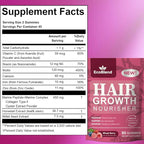 Hair Growth Gummies Women Vitamins—excellerator Nourish Hair and Nail Promote Fuller Locks with a Natural, Gentle Formula—Filled Gummies—Mixed Berry Flavor—90 Count (45-Day Supply)