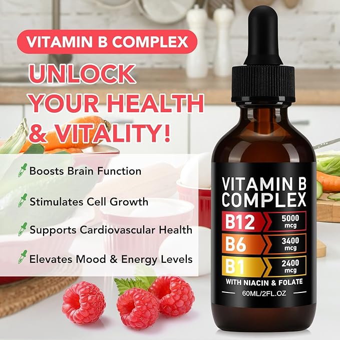Frovetani Organic Vitamin B Complex,Vitamin b Complex for Women, Vitamin B Complex Liquid, Vitamin B12 Methylcobalamin,Vitamin b6,B1,B9 for Metabolic Health Support, Vegan, Non-GMO, Gluten Free