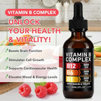 Frovetani 2PCS Organic Vitamin B Complex,B Complex Vitamins for Women, Vitamin B Complex Liquid, Vitamin B12 Methylcobalamin,Vitamin b6,B1,B9 for Metabolic Health Support, Vegan, Non-GMO, Gluten Free