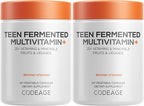 Codeage Teen Multivitamin Supplement – Daily Vitamins and Minerals for Teen Boys and Girls – Organic Whole Food Formula with Omega-3 and Vitamins A to K - 2 Pack