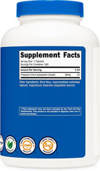 Nutricost Potassium Citrate 99mg, 500 Capsules (3 Bottles)