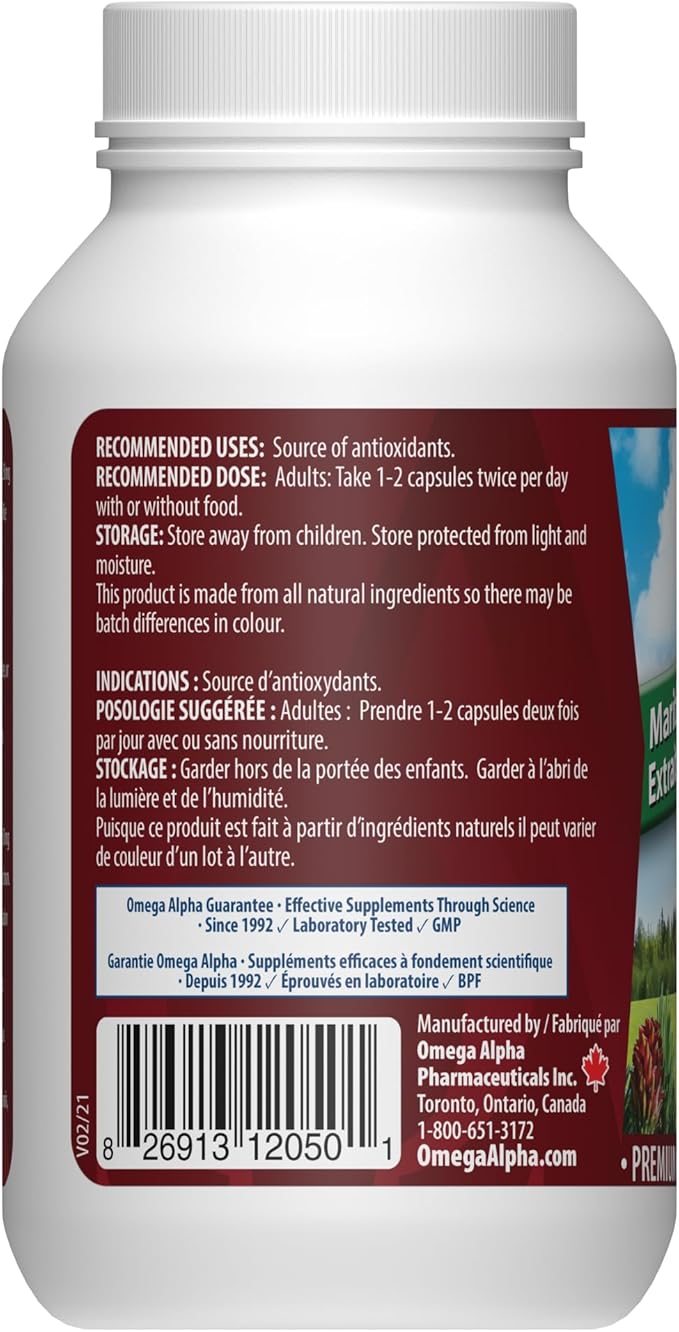 Omega Alpha Maritime Pine Bark Extract Anti Hypertenstion 60 Capsules