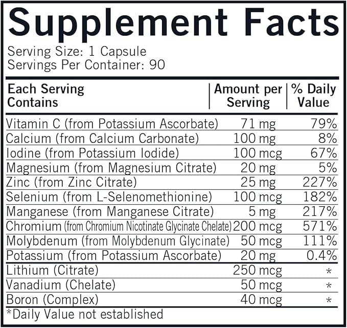 Kirkman WP Minerals || 90 Vegetarian Capsules || A Comprehensive Mineral Supplement for Those who do not get Enough nutrients from Their Diet.