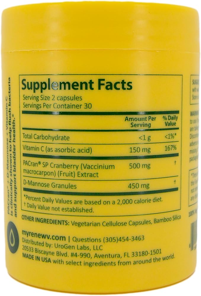 UTI Buster Urinary Tract Capsules 25,000mg Cranberry & D-Mannose & VIT.C- 60 Capsules