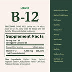 Nature's Bounty Vitamin B12 5000 mcg Sublingual Liquid,Cardiovascular Health & Cellular Energy Support,2 Fl Oz,(Pack of 3)