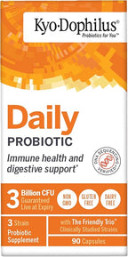 Kyolic Kyo-Dophilus Daily Probiotic, Immune Health & Digestive Support*, 90 Capsules