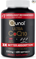 Qunol CoQ10 100mg Softgels, Qunol Ultra CoQ10 100mg, 3x Better Absorption, Antioxidant for Heart Health & Energy Production, Coenzyme Q10 Vitamins and Supplements, 120 Count (Pack of 24)