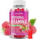 Liposomal Vitamin C 1000mg Gummies for Adults Kids, 1500mg Chewable Vitamin C w/Iron, Zinc & Elderberry - Immune Support & Energy, Collagen Booster, Raspberry, 60 Count