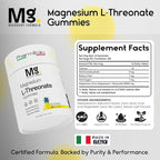 Magnesium L-Threonate Gummies for Adults & Kids 2000mg – Brain Supplements for Memory and Focus - Calm Magnesium Gummies for Improved Sleep and Healthy Mind - 60 Count (Pack of 1)