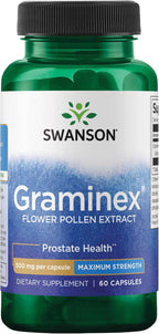 Swanson Graminex Flower Pollen Extract - Men's Health Supplement to Support Prostate, Kidney, Bladder & Urinary Tract Health* - Non-GMO - 60 Capsules