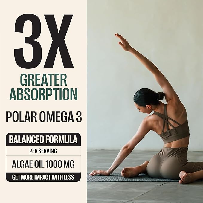 Orlo DHA Supplement 1000mg - 3X Absorption Natural Icelandic Nordic Omega 3 DHA & EPA for Brain & Eye Support – Vegan Fish Oil Alternative, No Fishy Aftertaste, 120 Easy-to-Swallow Mini Softgels & Jar