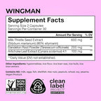 HUM Wing Man Liver Support Supplement with Milk Thistle, Dandelion Root Powder & Artichoke Leaf Extract For Liver Health & Function Support, Milk Thistle Supplement Helps Flush Out Toxins, 60 Capsules