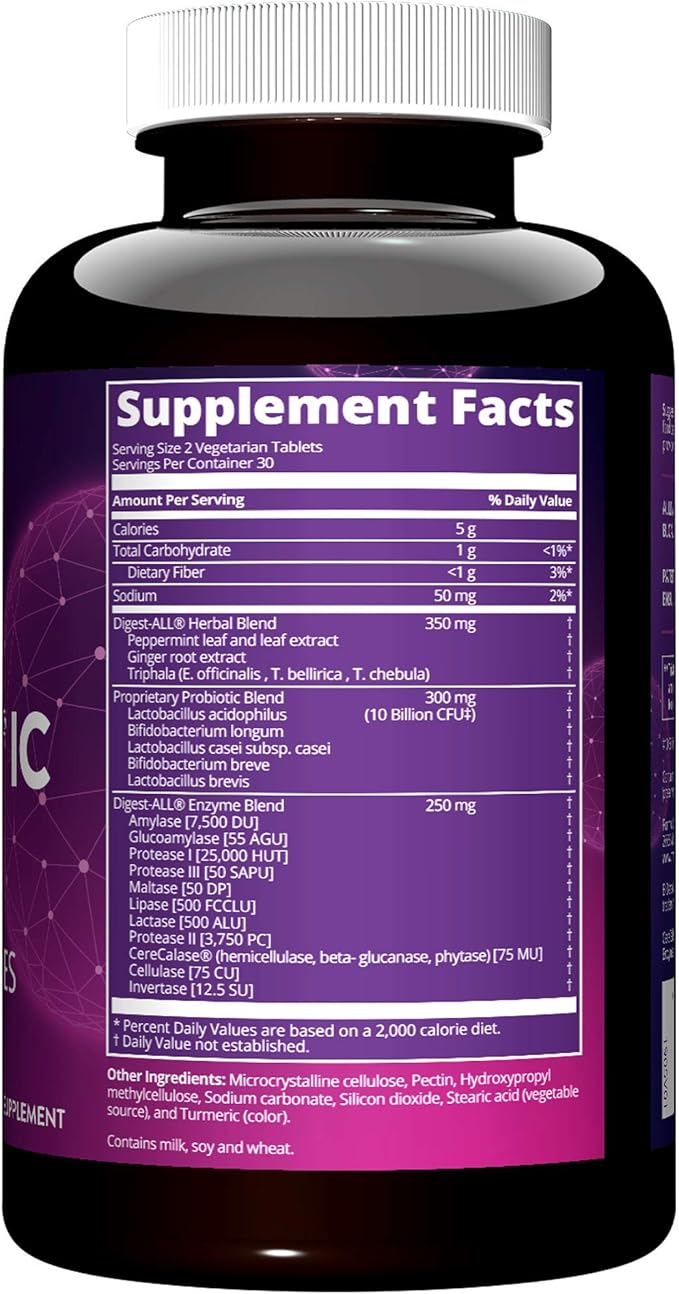 MRM Nutrition Digest-IC Plant-Based Digestive Enzymes - Supports Digestion & May Help Alleviate Occasional Gas & Bloating, Contains Probiotics, Enzymes, & Herbs, Vegetarian & Gluten-Free, 30 Servings