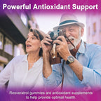 Resveratrol Supplement 1500mg - Resveratrol Gummies Supports NAD⁺, NMN & NMNH Synergy, with Quercetin, Grape Seed, Acai Berries Extracts for Antioxidant, Healthy Aging & longevity, Skin, Brain - 1Pcs