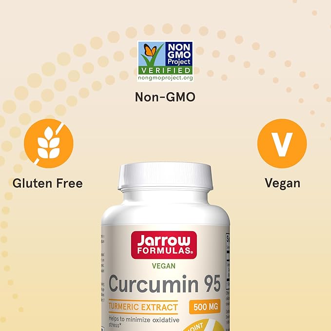 Jarrow Formulas Curcumin 95 Supplement - Turmeric Extract Supplement, 500 mg for Antioxidant & Joint Support, 120 Capsules