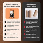 Better Alt Pure Himalayan Shilajit Caramel Honey Sticks with Organic Honey| Easy to Consume Shilajit| 30 Sticks for Energy Boost & Immune Support, 85+ Trace Minerals, 75%+ Fulvic Acid