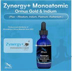 Zynergy Plus Colloidal Gold Liquid | All Natural, Pure Monoatomic 24k Food Grade Mineral Au & Indium | Ormus Gold Oil Supports Pineal Gland, Anti-Aging, Meditation, Yoga, Third Eye