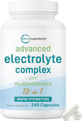 Advanced Electrolyte Complex Capsules for Hydration, 240 Count – Salt Pills with Himalayan Pink Salt, Sodium, Potassium & Magnesium – Sugar Free Electrolyte Tablets with Vitamin D3 & B1, Zinc