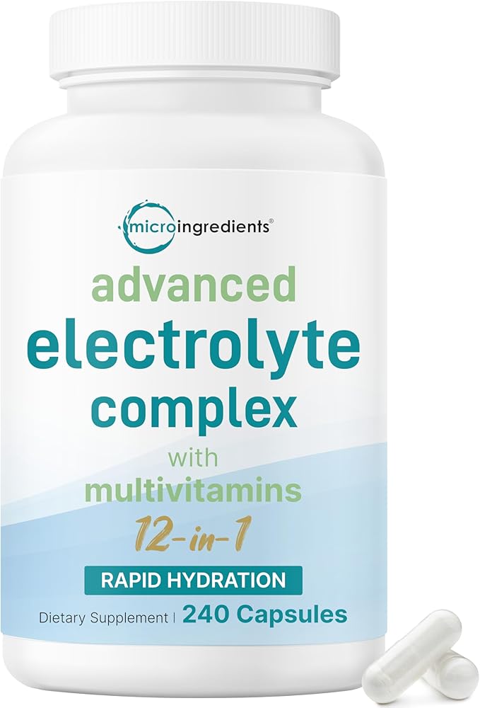 Advanced Electrolyte Complex Capsules for Hydration, 240 Count – Salt Pills with Himalayan Pink Salt, Sodium, Potassium & Magnesium – Sugar Free Electrolyte Tablets with Vitamin D3 & B1, Zinc