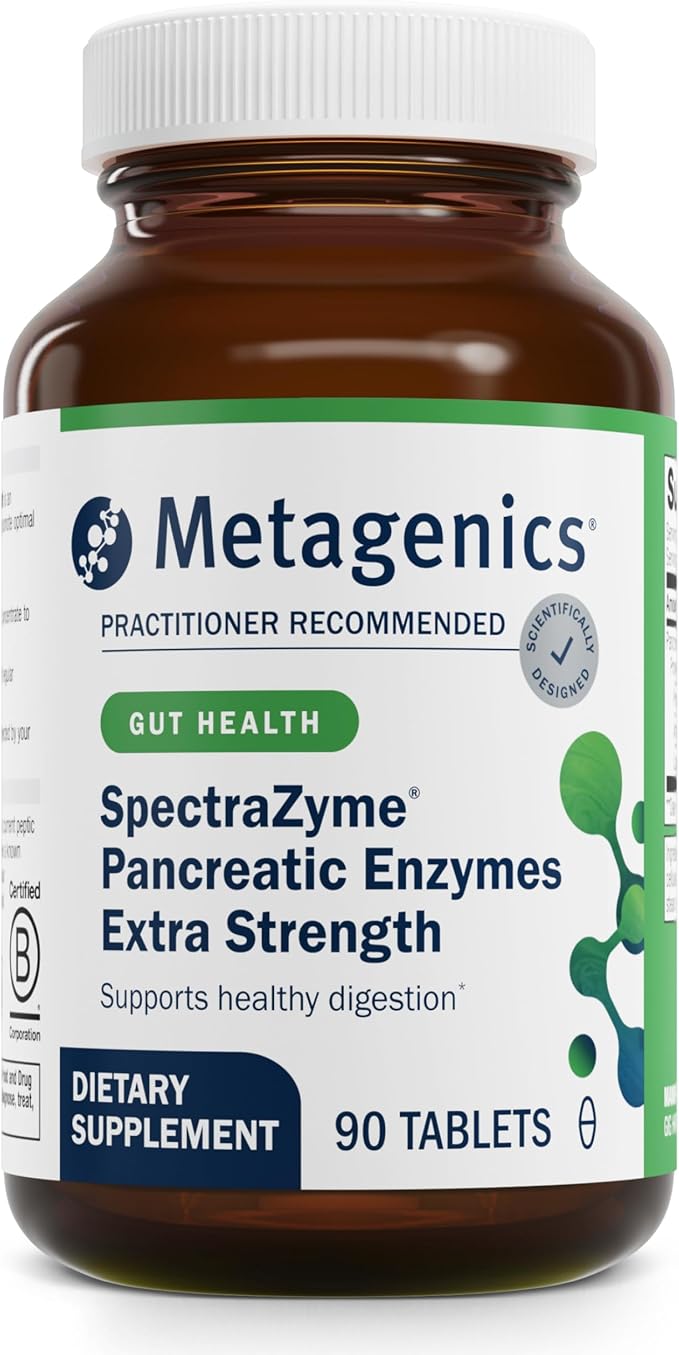Metagenics SpectraZyme - High‑Potency Pancreatic Enzyme Supplement* - Supports Digestion of Proteins, Fats & Carbohydrates* - Non‑GMO, Gluten‑Free - 90 Capsules