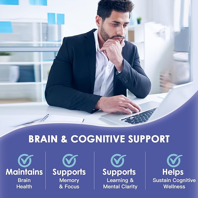 Magnesium L-Threonate Capsules, High Absorption Magnesium Supplement 1600mg, Chelated Magnesium for Brain, Cognitive, Sleep & Muscle Support, Gentle on Stomach, 120 Vegan Capsules