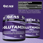 EAS L-Glutamine Powder | 99.5% Purity AjiPure Glutamine | Maximize Muscle Growth & Recovery | Improve Nitrogen Balance | 400mg, 80 Servings (Unflavored)