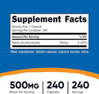 Nutricost Niacinamide (Vitamin B3) 500mg, 240 Capsules - Non-GMO, Gluten Free, Flush Free Vitamin B3