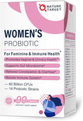 NATURE TARGET Probiotics-for-Women with Prebiotics, Cranberry and D-Mannose, 60-Billion-CFUs, Women's Probiotic for Digestive Health/Gut Health/Immune Booster